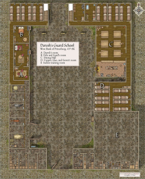 Map of Daresh's school in Princeburg in the year 437 AK.