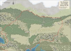 Full color map of the Dominion and Landfall in early 435 AK.